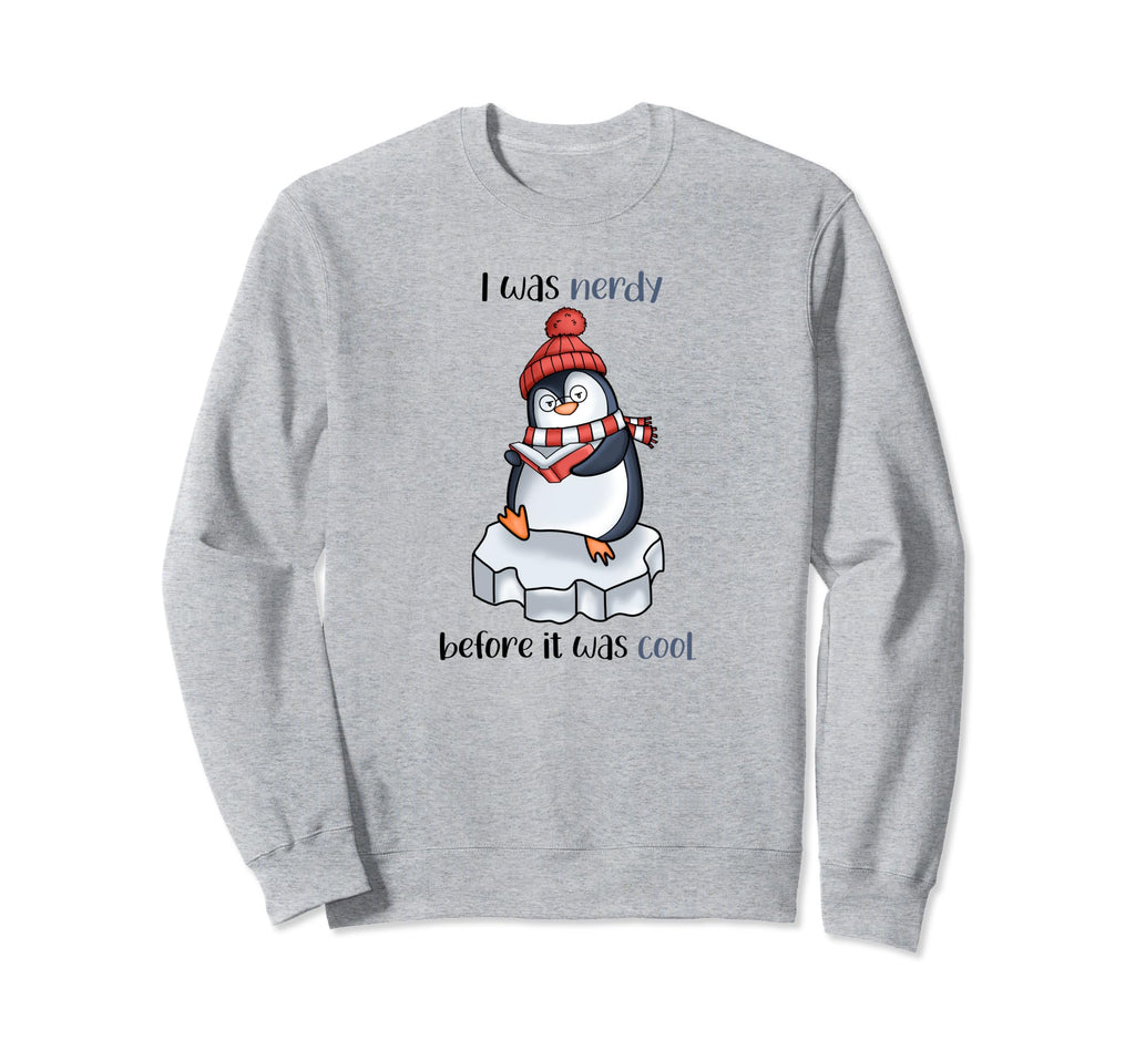 Nerdy Penguin Loves Reading Sweatshirt - Fun Novelty Design Men Women - T-Shirt, Sweatshirt, Hoodie