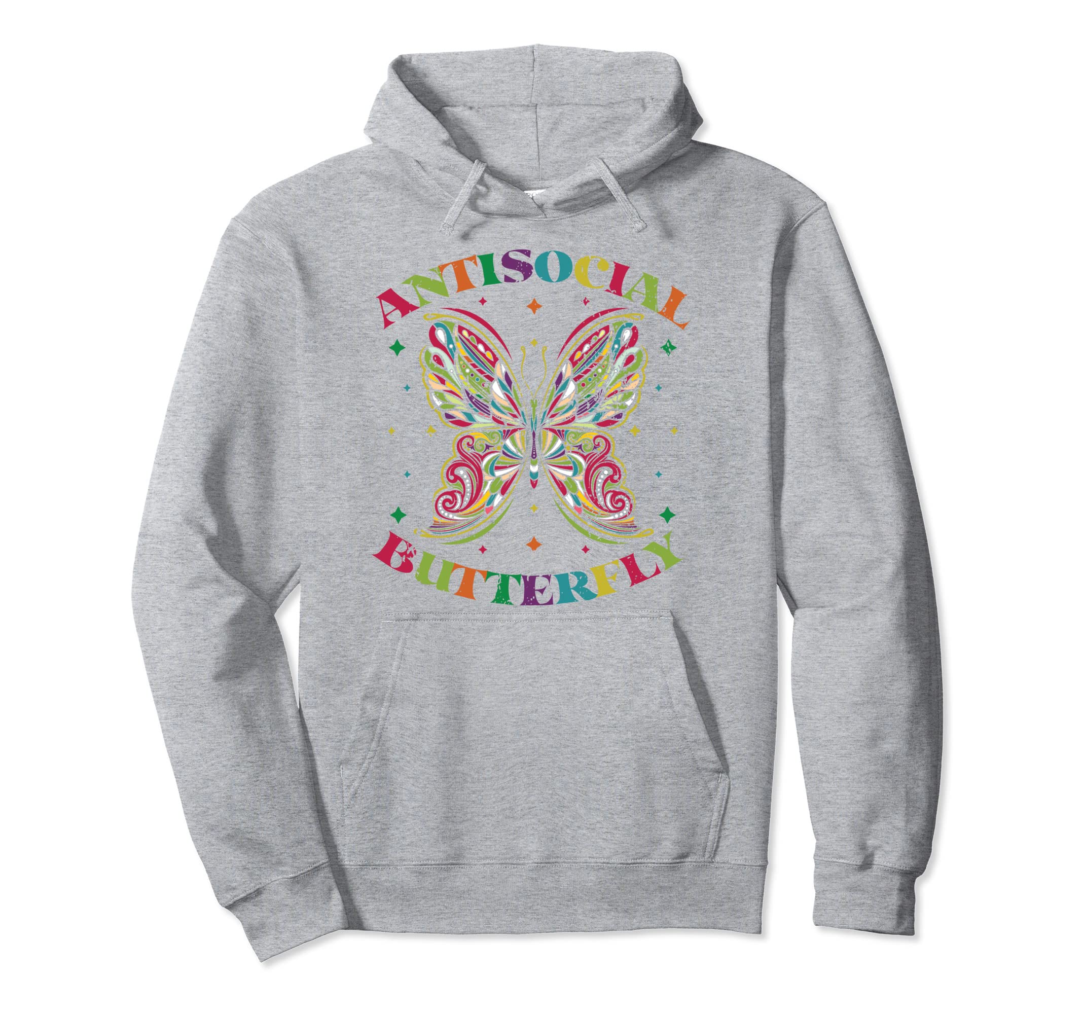 Antisocial Butterfly Hoodie - Casual Everyday Wear Unisex - T-Shirt, Sweatshirt, Hoodie