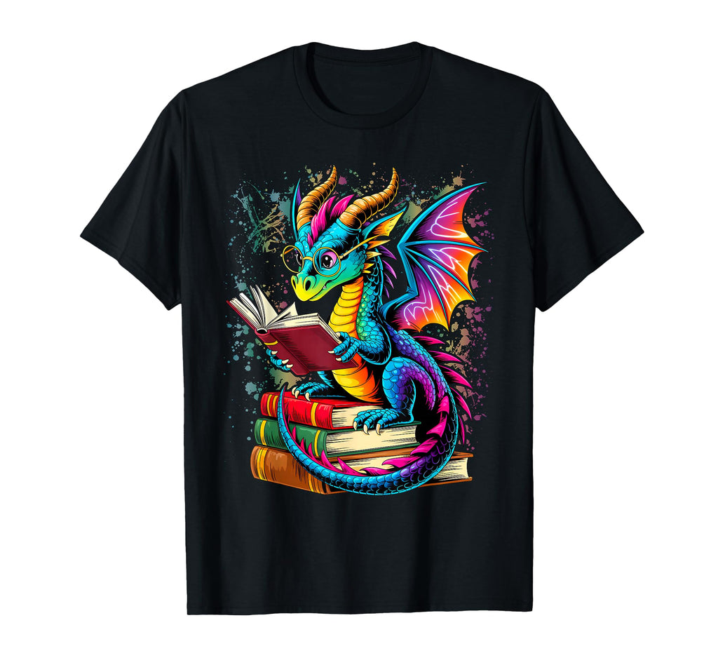 Magical And Funny Lover Book Dragon T-Shirt - Trendy Graphic for Adults - T-Shirt, Sweatshirt, Hoodie