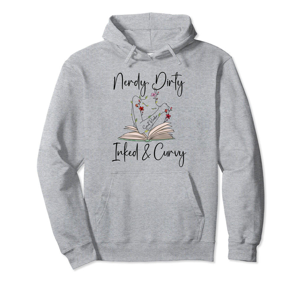 Nerdy Dirty Inked Curvy Smutty Book Hoodie - Minimalist Print for Adults - T-Shirt, Sweatshirt, Hoodie