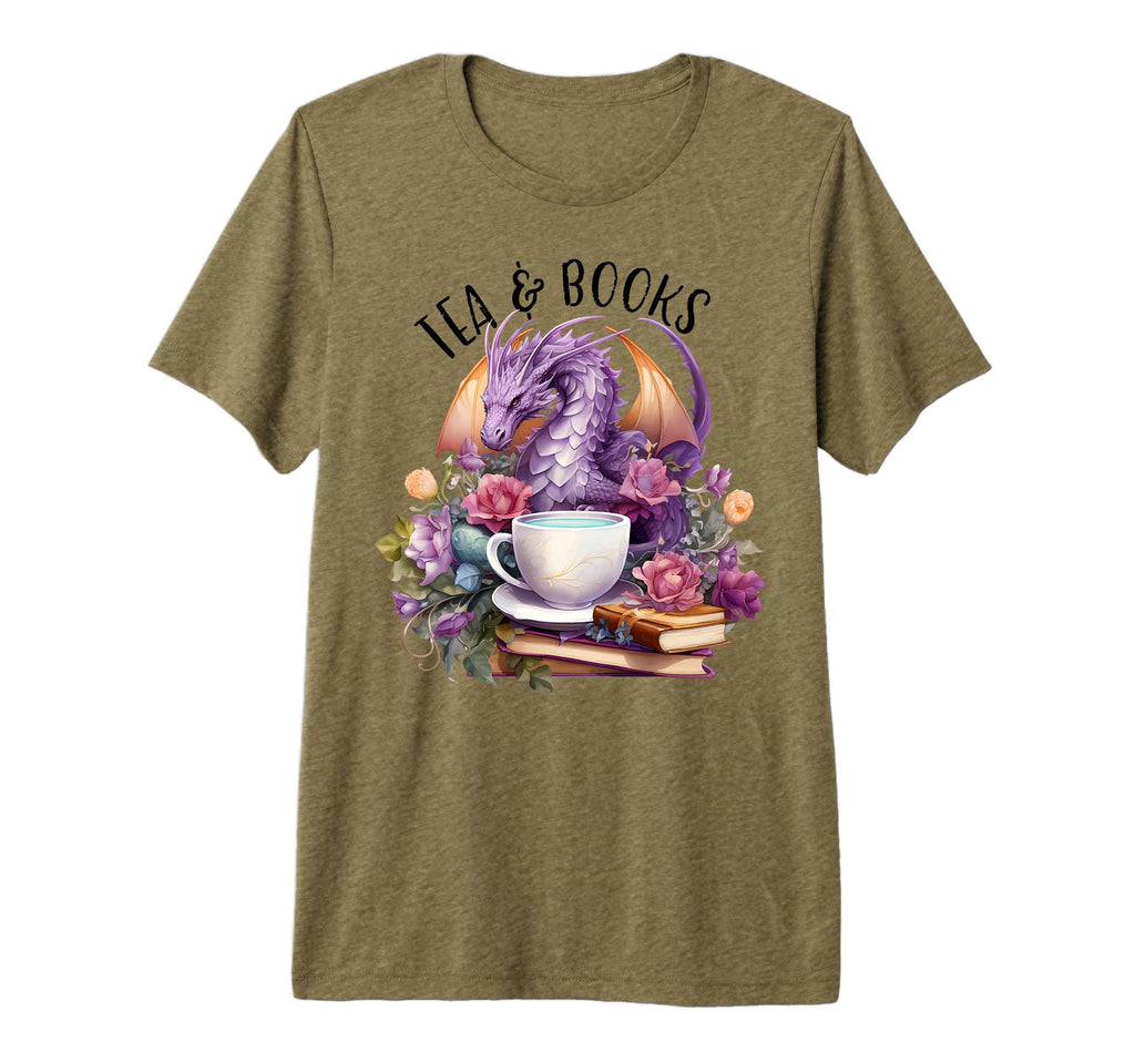 Tea Books Dragons Fantasy Themed T-Shirt - Streetwear Style for Adults - T-Shirt, Sweatshirt, Hoodie