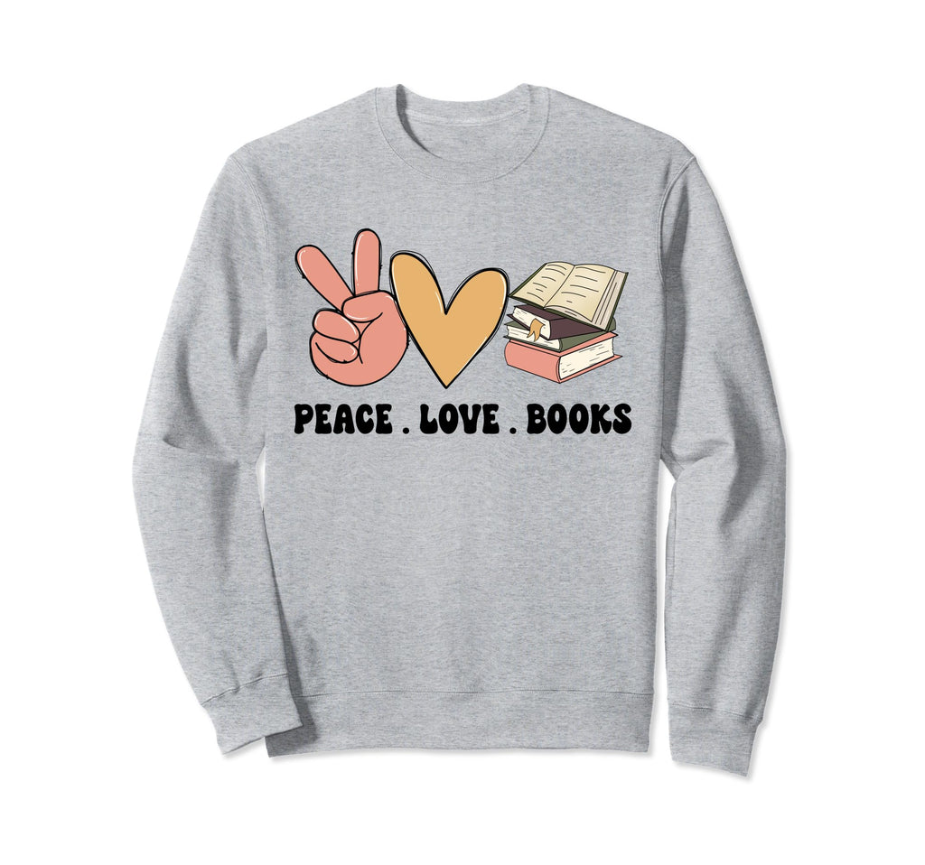 Groovy Peace Love Books Book Lover Sweatshirt - Custom Art Print Unisex - T-Shirt, Sweatshirt, Hoodie