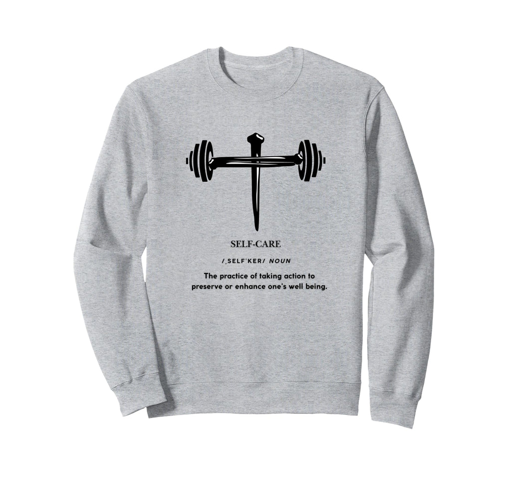 Deadlift Self Care Cross Christian Sweatshirt - Graphic Print Unisex - T-Shirt, Sweatshirt, Hoodie