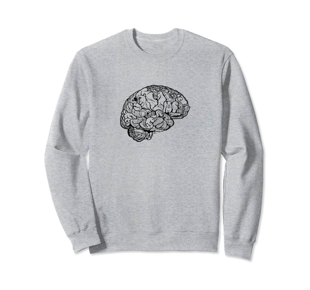 Creative Brain Animal Designer Sweatshirt - Graphic Print for Adults - T-Shirt, Sweatshirt, Hoodie