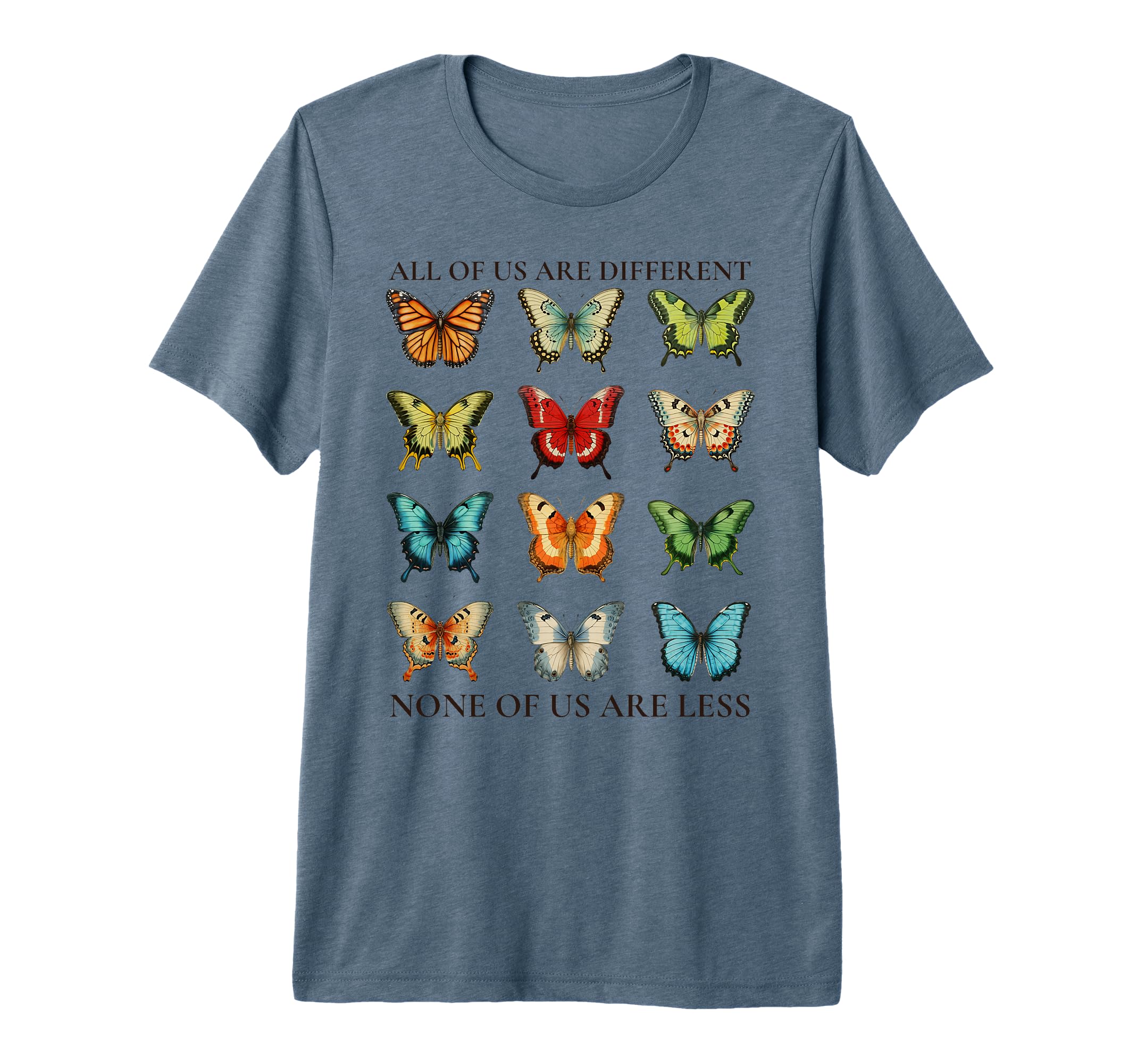 All Us Are Different None Us Are Less T-Shirt - Minimalist Print Men Women - T-Shirt, Sweatshirt, Hoodie