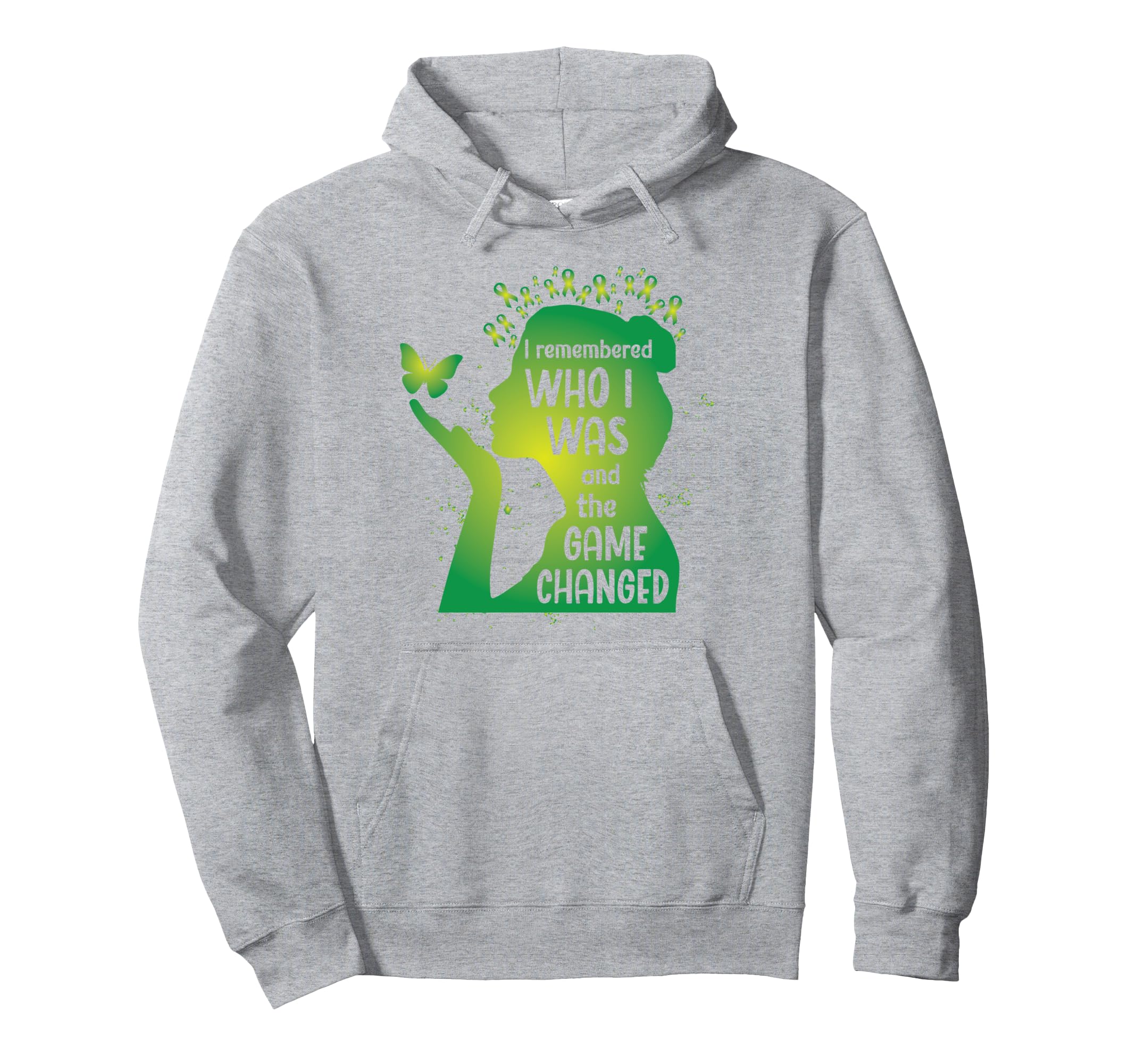 Butterfly Green Ribbon Mental Health Hoodie - Unique Graphic Unisex - T-Shirt, Sweatshirt, Hoodie