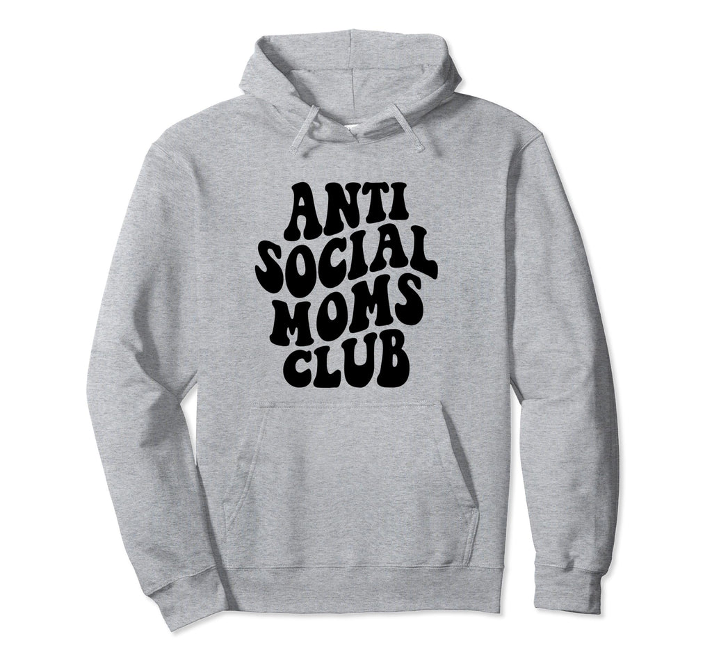 Antisocial Moms Club Anti Social Mama Hoodie - Minimalist Print for Adults - T-Shirt, Sweatshirt, Hoodie