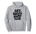 Antisocial Moms Club Anti Social Mama Hoodie - Minimalist Print for Adults - T-Shirt, Sweatshirt, Hoodie