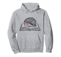 Intellectual Hedgehog Reading Book Hoodie - Casual Everyday Wear Men Women - T-Shirt, Sweatshirt, Hoodie
