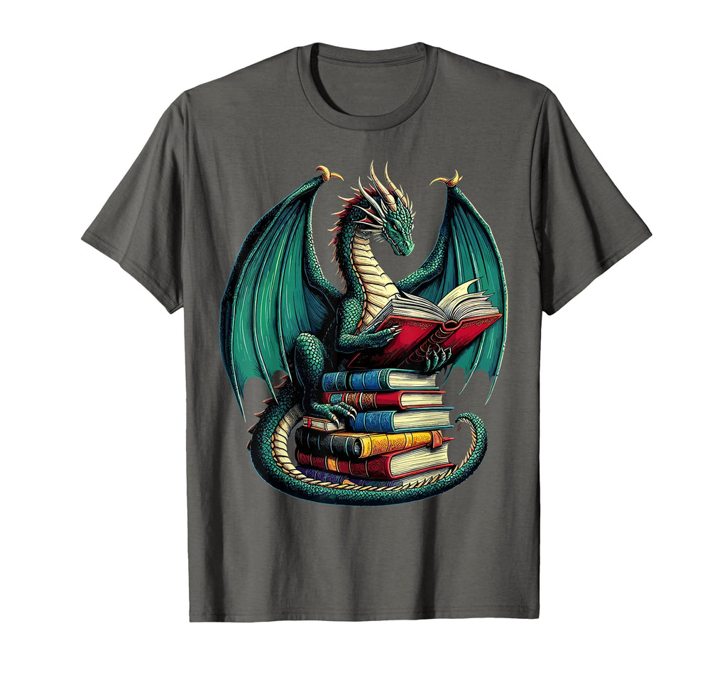 Books Dragon Reading Book Lover T-Shirt - Custom Art Print for Adults - T-Shirt, Sweatshirt, Hoodie