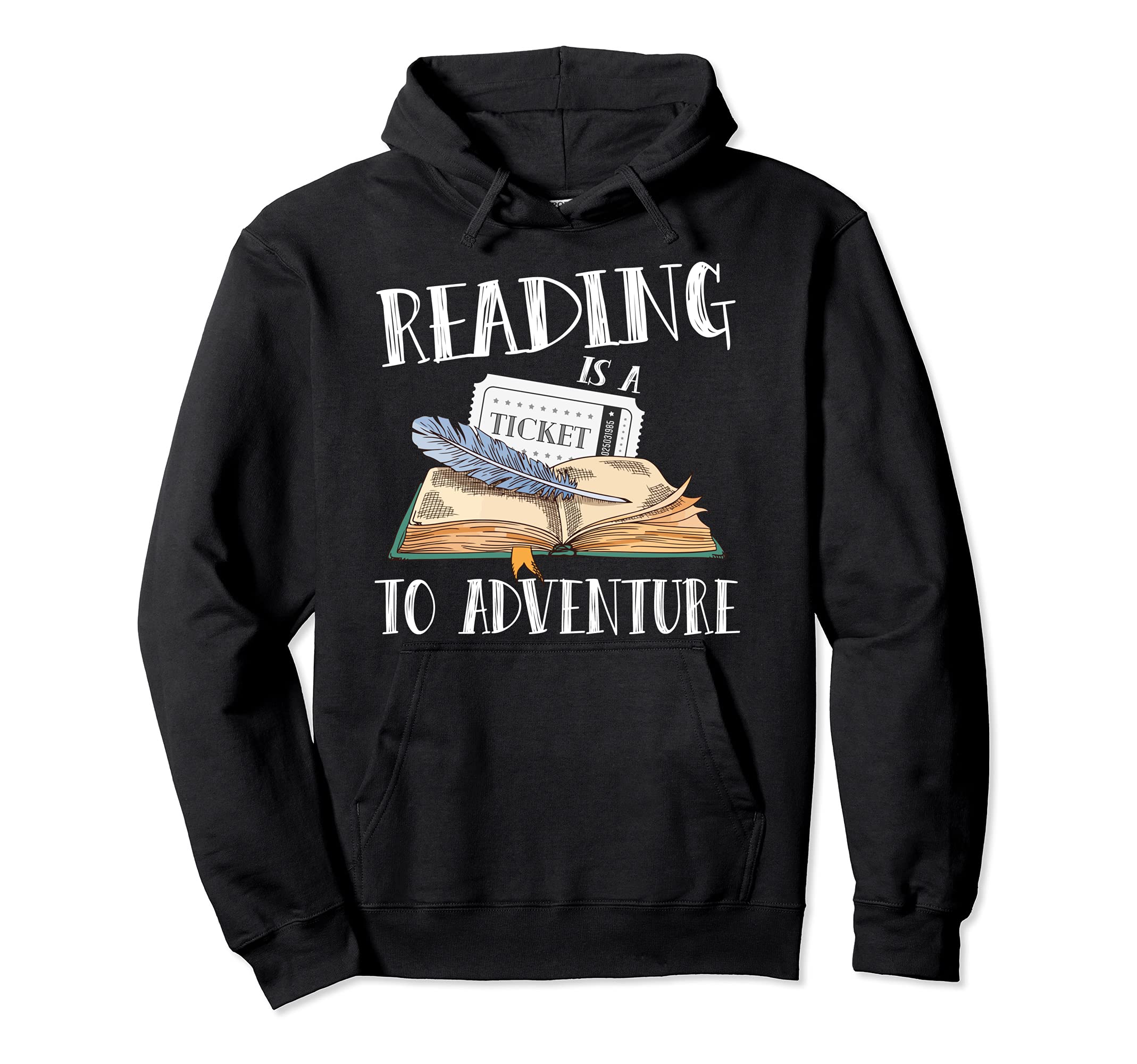Reading Is Ticket To Adventure Hoodie - Minimalist Print Men Women - T-Shirt, Sweatshirt, Hoodie