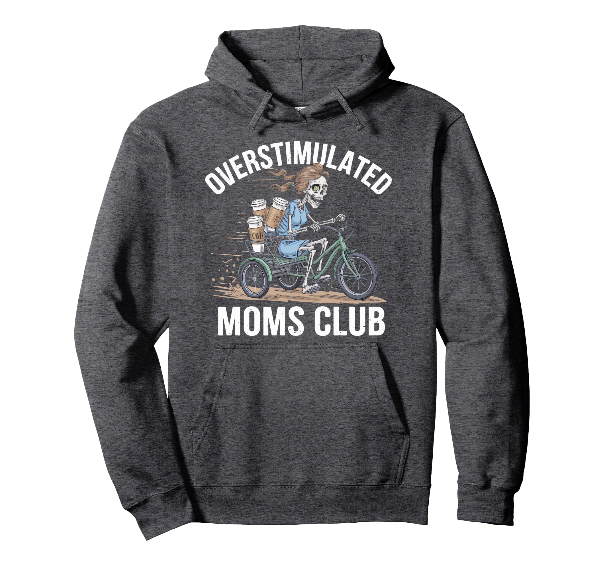 Overstimulated Moms Club Mom Depression Hoodie - Graphic Print for Adults - T-Shirt, Sweatshirt, Hoodie