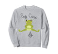 Self Care Kawaii Frog Drinking Tea Sweatshirt - Unique Graphic for Adults - T-Shirt, Sweatshirt, Hoodie