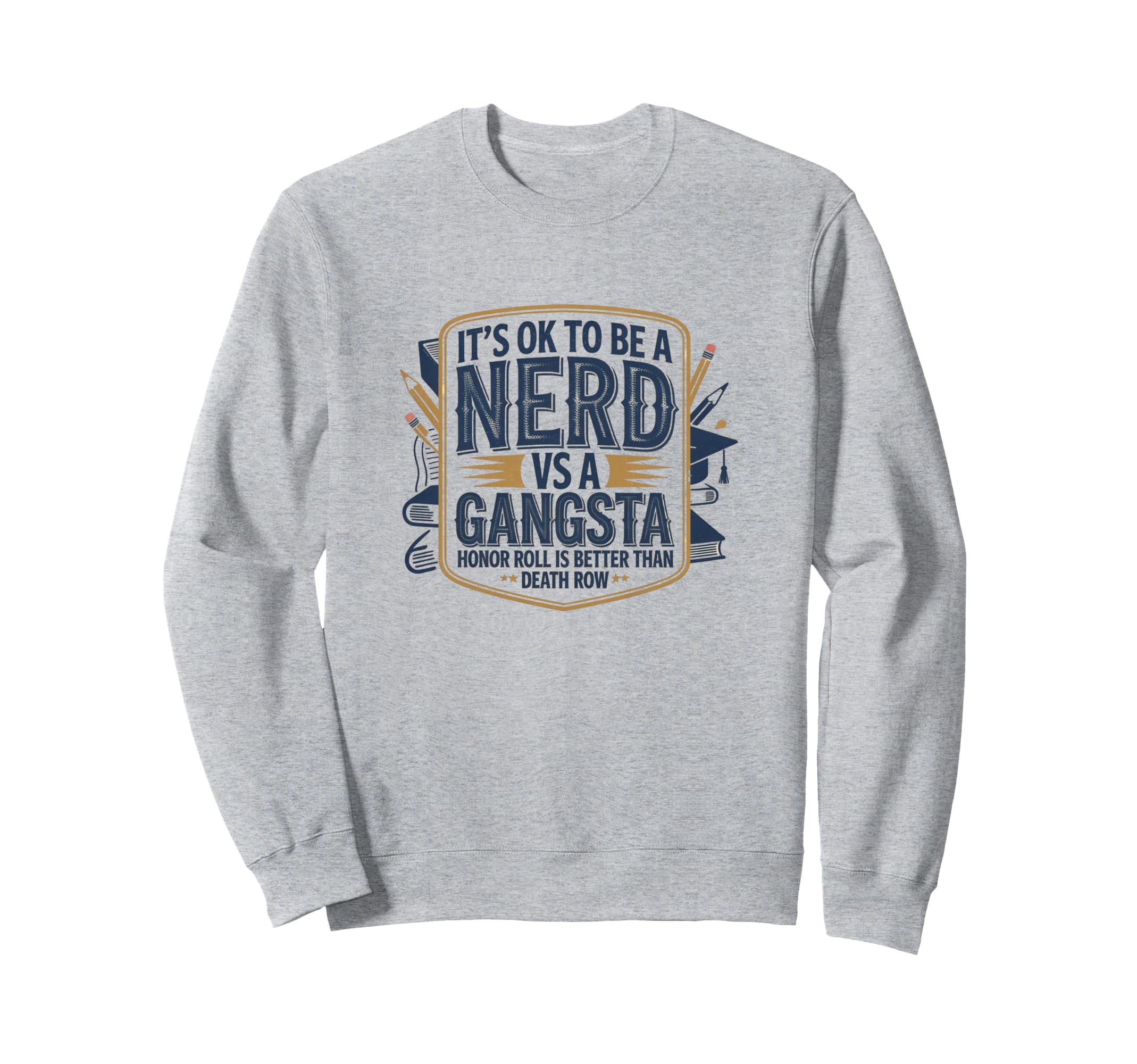 Its Ok To Be Nerd Vs Gangsta Rizz You Sweatshirt - Unique Graphic Unisex - T-Shirt, Sweatshirt, Hoodie