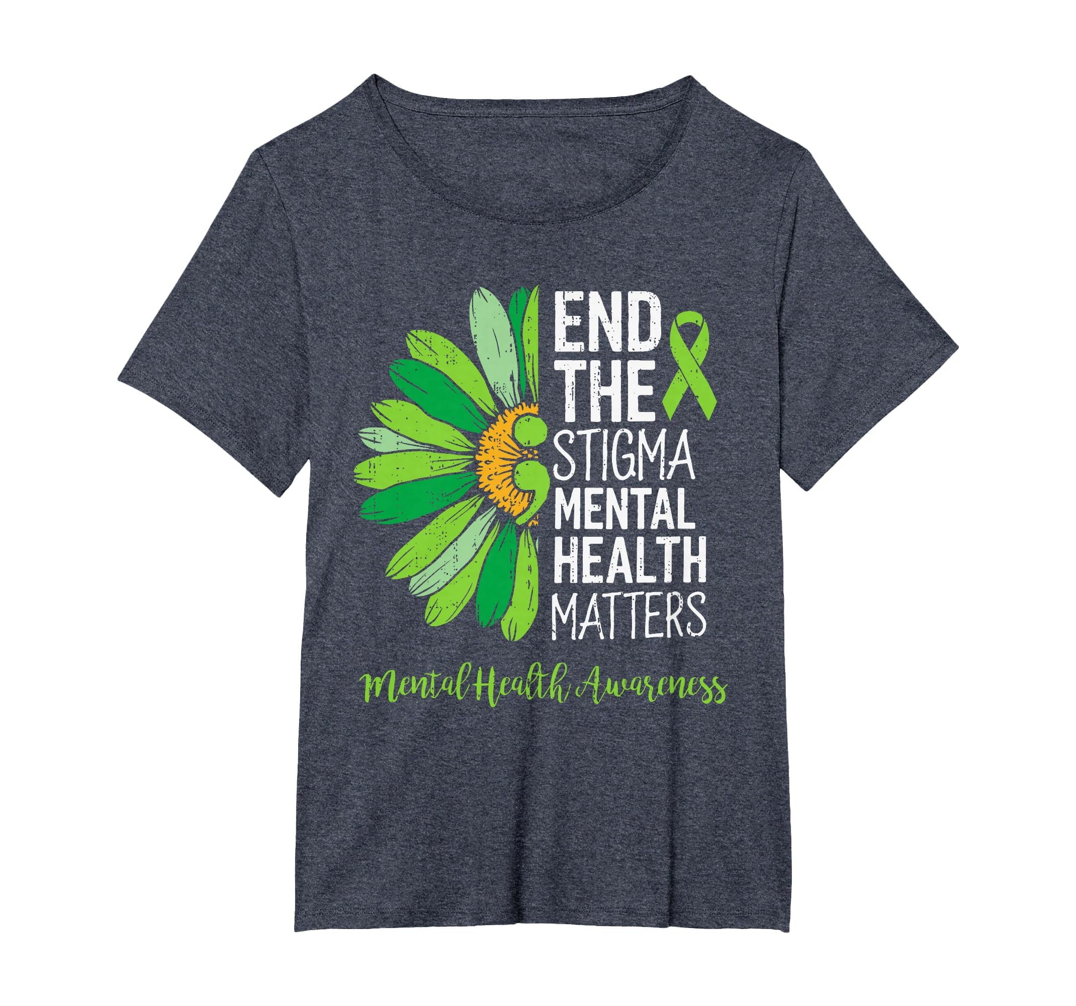 End Stigma Mental Health Matters Awareness T-Shirt - Graphic Print Unisex - T-Shirt, Sweatshirt, Hoodie
