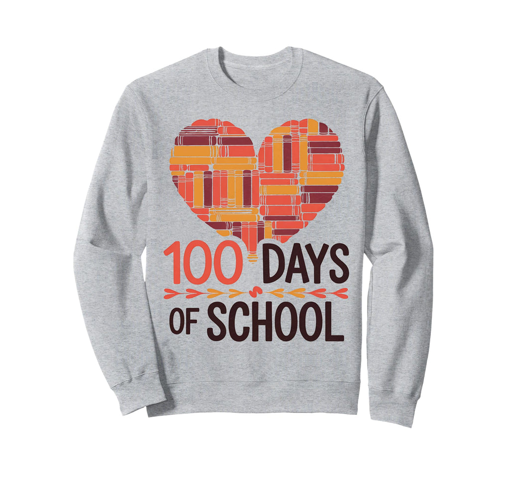 100 Days Completed Books Student Sweatshirt - Graphic Print for Adults - T-Shirt, Sweatshirt, Hoodie