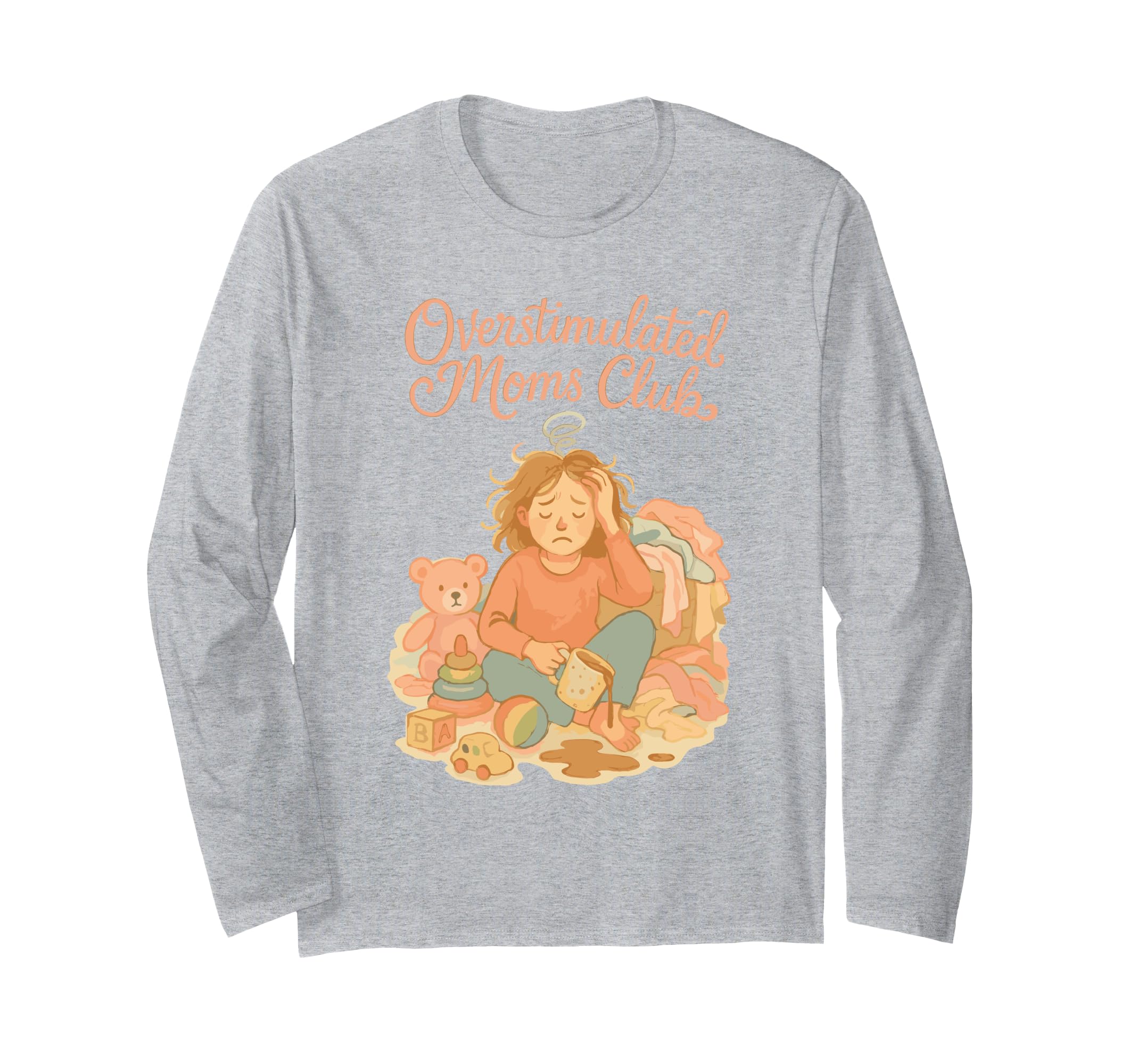 Groovy Overstimulated Moms Club Sweatshirt - Minimalist Print Unisex - T-Shirt, Sweatshirt, Hoodie