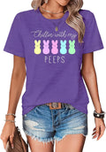 Easter Shirts for Women Treat All Peeps with Kindness Tshirts Stylish Holiday T-Shirts Funny Bunny Graphic Tees - T-Shirt, Sweatshirt, Hoodie