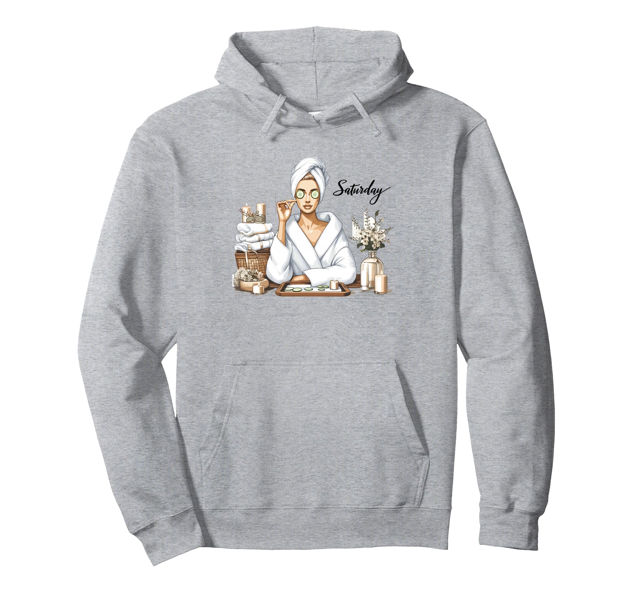 Saturday Spa Day Diva Self Care Self Hoodie - Minimalist Print Men Women - T-Shirt, Sweatshirt, Hoodie