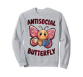 Groovy Anti Social Butterfly Ironic Sweatshirt - Unique Graphic Unisex - T-Shirt, Sweatshirt, Hoodie