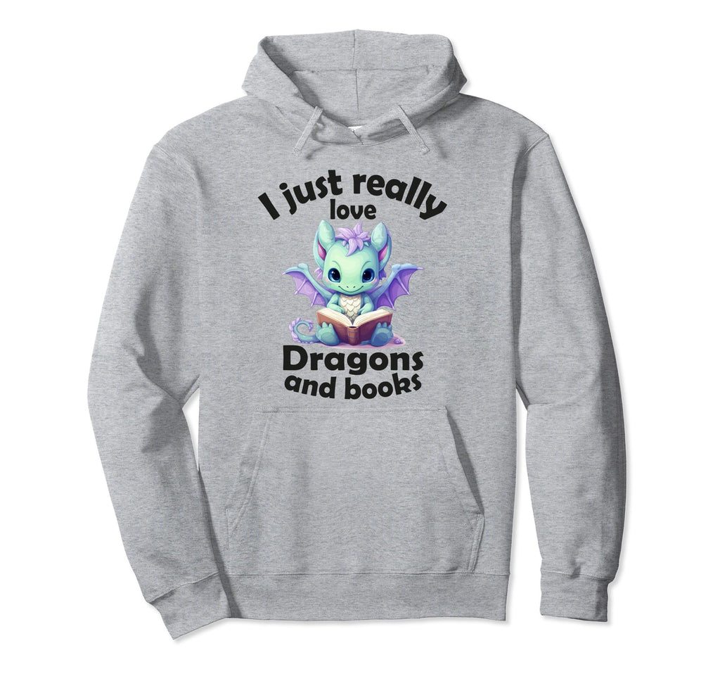I Just Really Love Dragons And Books Hoodie - Aesthetic Graphic Men Women - T-Shirt, Sweatshirt, Hoodie