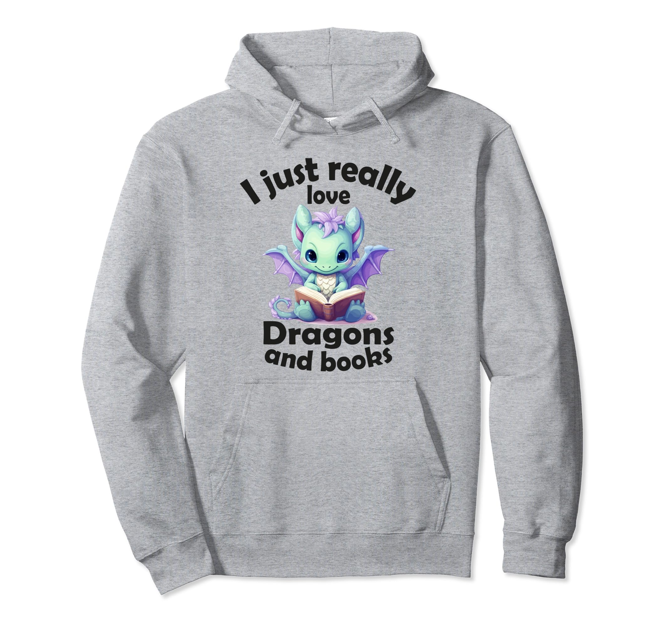 I Just Really Love Dragons And Books Hoodie - Aesthetic Graphic Men Women - T-Shirt, Sweatshirt, Hoodie