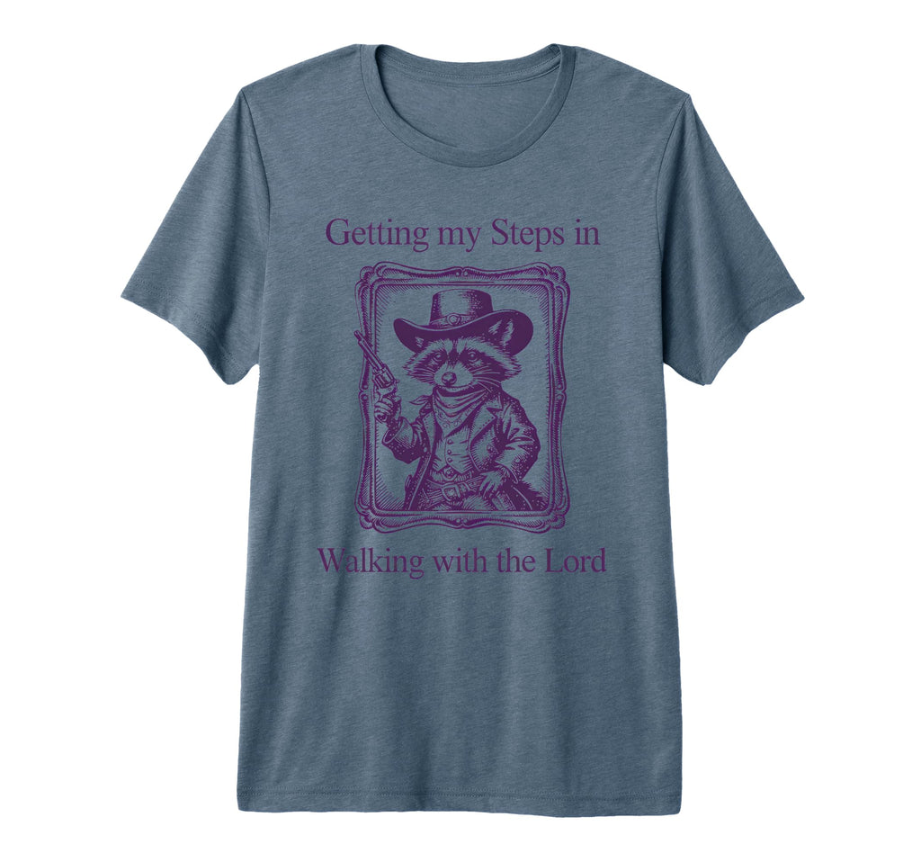 Getting My Steps Walking Lord Raccoon T-Shirt - Unique Graphic for Adults - T-Shirt, Sweatshirt, Hoodie