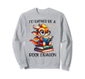 Id Rather Be Book Dragon Reading Sweatshirt - Minimalist Print Unisex - T-Shirt, Sweatshirt, Hoodie