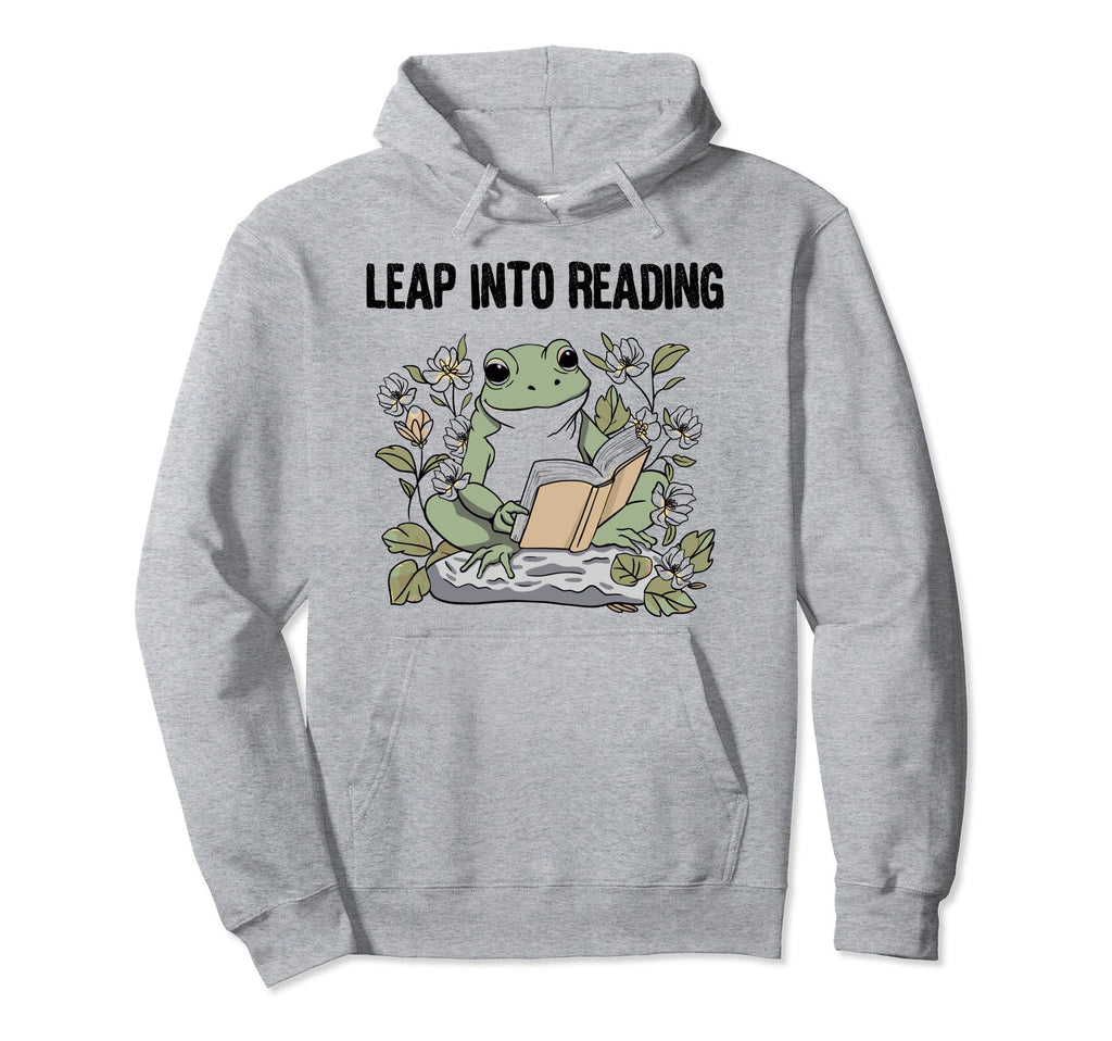 Leap Into Reading Book Lover Bookish Hoodie - Minimalist Print Men Women - T-Shirt, Sweatshirt, Hoodie