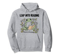 Leap Into Reading Book Lover Bookish Hoodie - Minimalist Print Men Women - T-Shirt, Sweatshirt, Hoodie