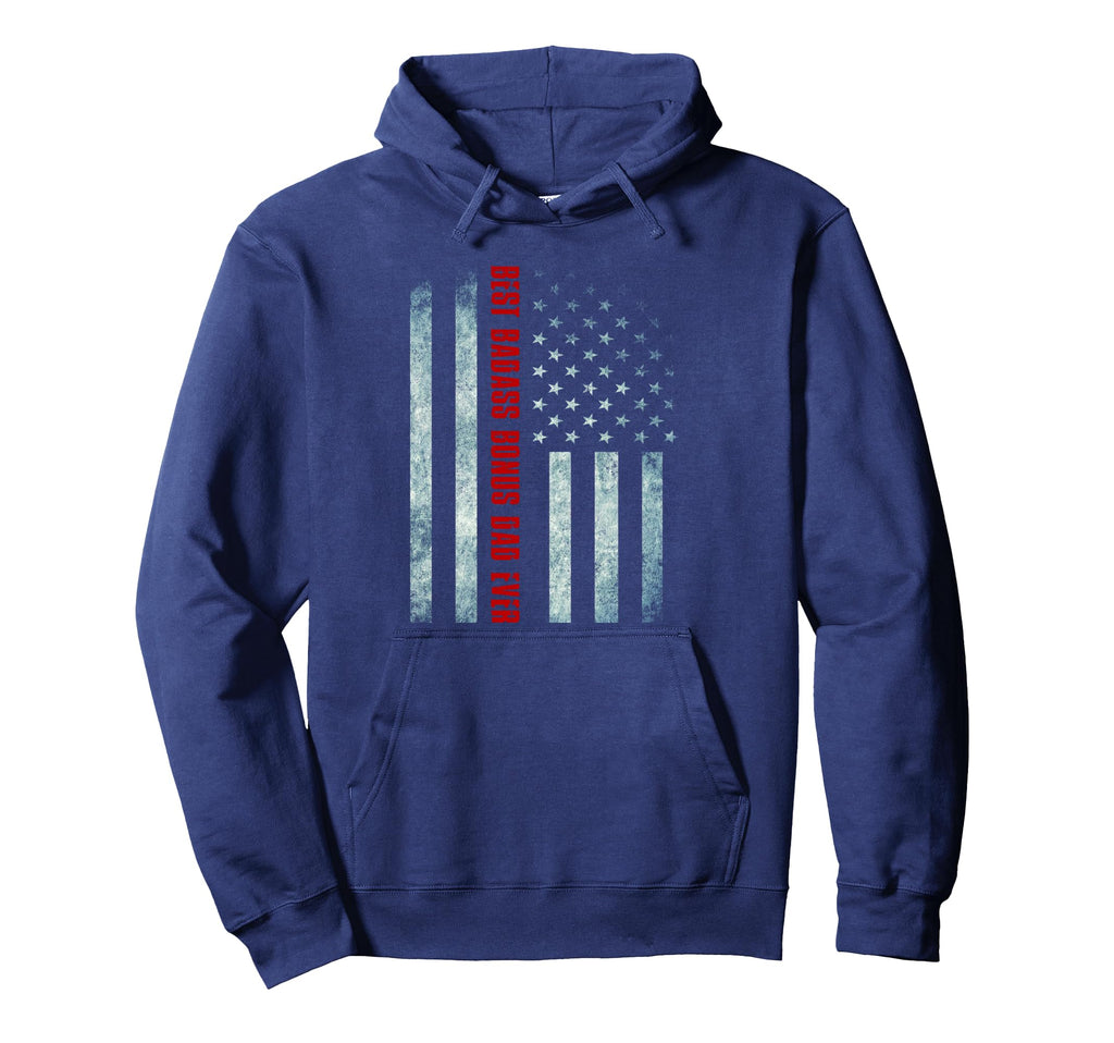 Badass Bonus Step Dad Funny Gift Best Dad Hoodie - Trendy Graphic Unisex - T-Shirt, Sweatshirt, Hoodie
