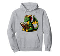 Dragon Reading Book Bookworm Books Hoodie - Aesthetic Graphic Men Women - T-Shirt, Sweatshirt, Hoodie