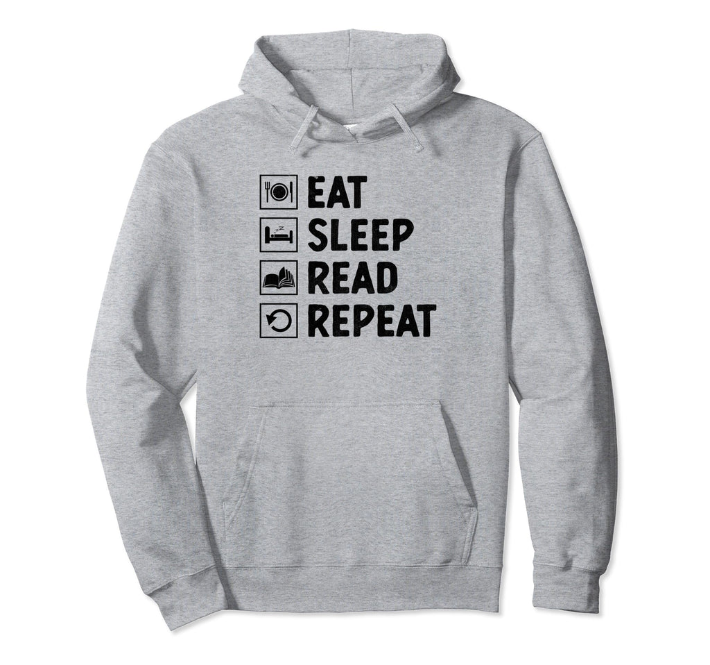 Eat Sleep Read Repeat Book Reading Hoodie - Minimalist Print for Adults - T-Shirt, Sweatshirt, Hoodie