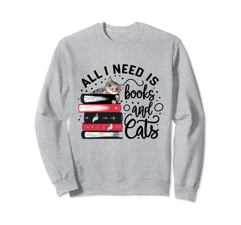 Cats Books Reading Pet Literature Gift Hoodie - Unique Graphic Men Women - T-Shirt, Sweatshirt, Hoodie