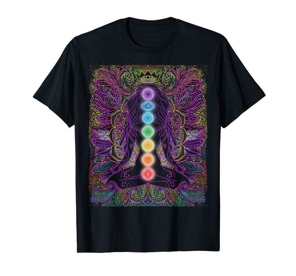 Seven Chakras Yoga Meditation Yoga Teacher T-Shirt - Unique Graphic Unisex - T-Shirt, Sweatshirt, Hoodie