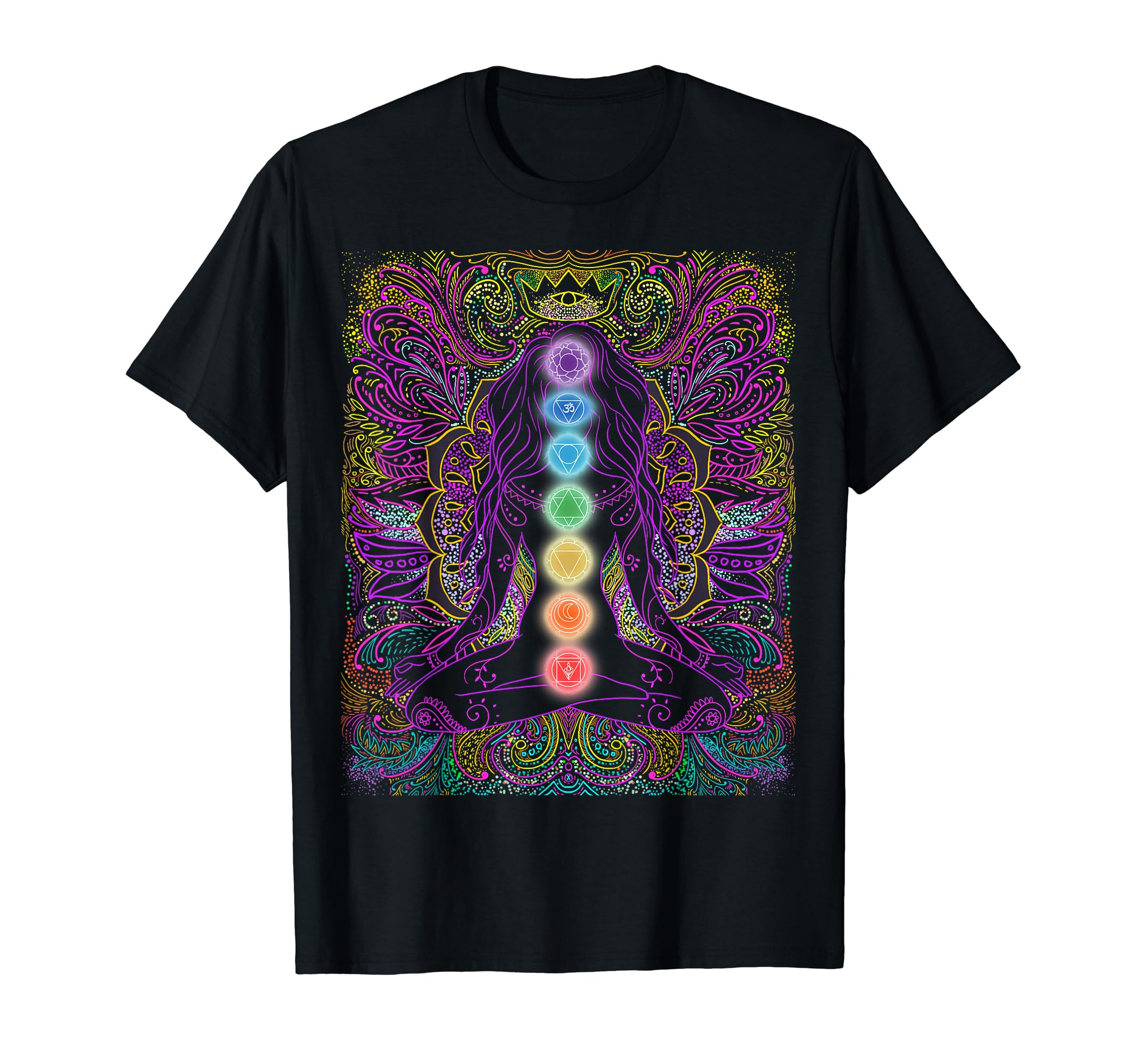 Seven Chakras Yoga Meditation Yoga Teacher T-Shirt - Unique Graphic Unisex - T-Shirt, Sweatshirt, Hoodie
