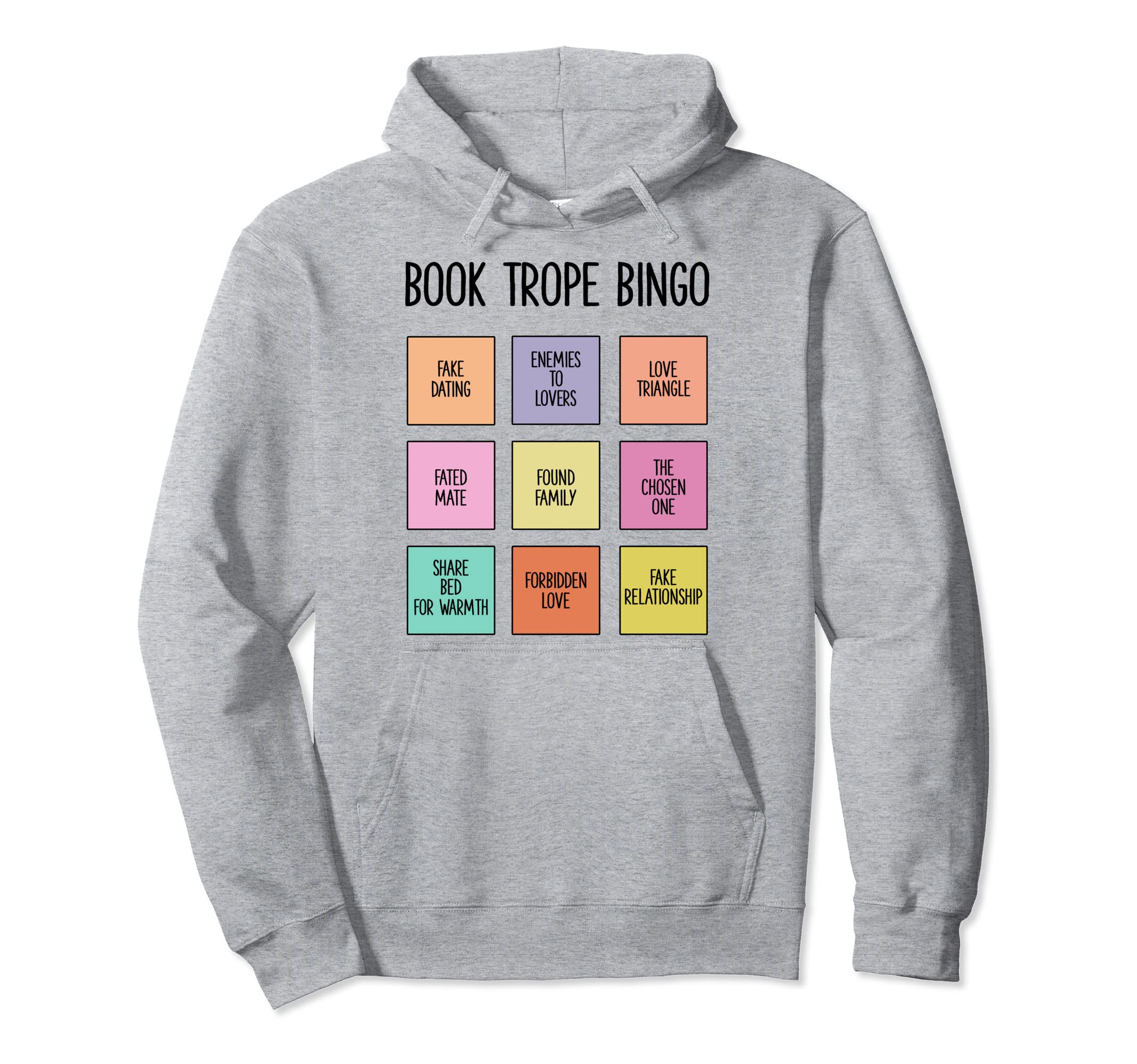 Book Trope Bingo Book Lover Hoodie - Fun Novelty Design for Adults - T-Shirt, Sweatshirt, Hoodie