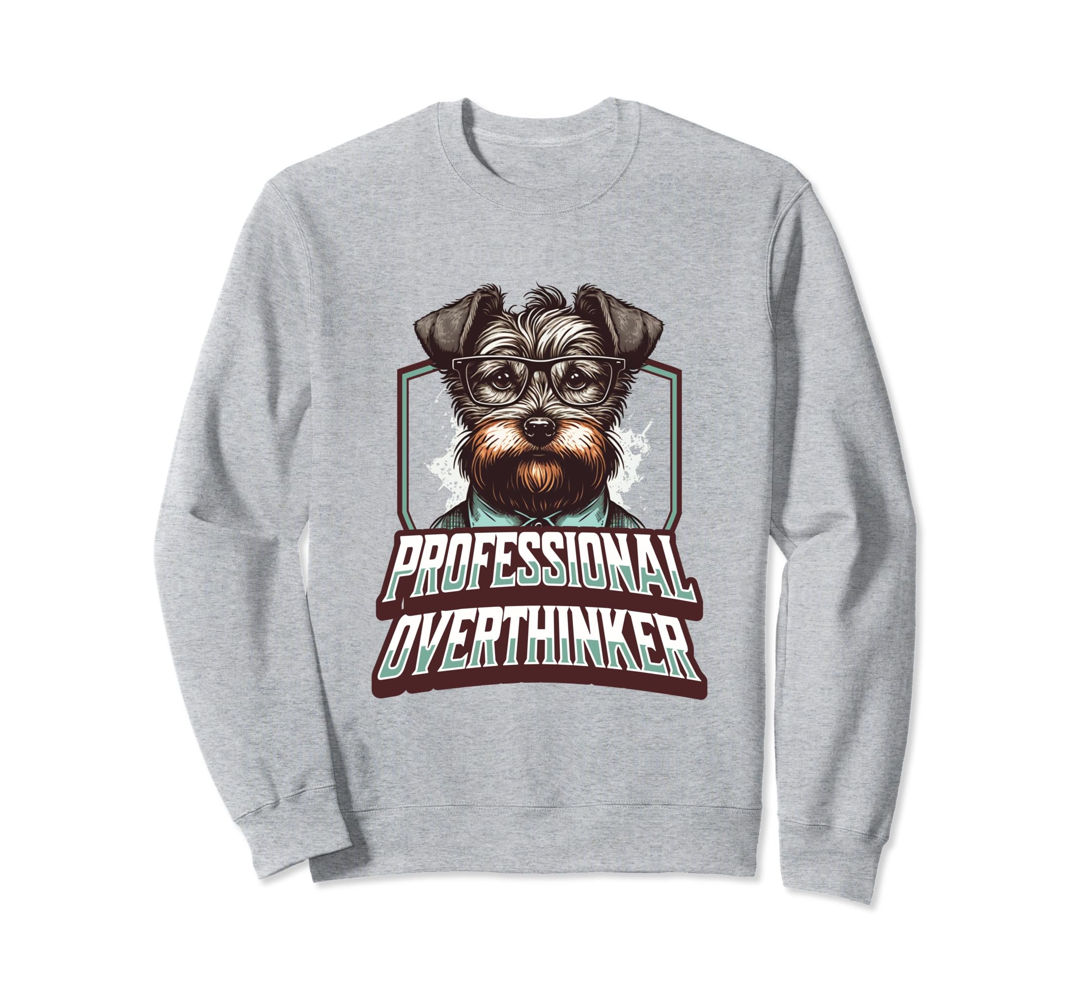 Sophisticated Overthinker Dog Lover Sweatshirt - Custom Art Print Unisex - T-Shirt, Sweatshirt, Hoodie