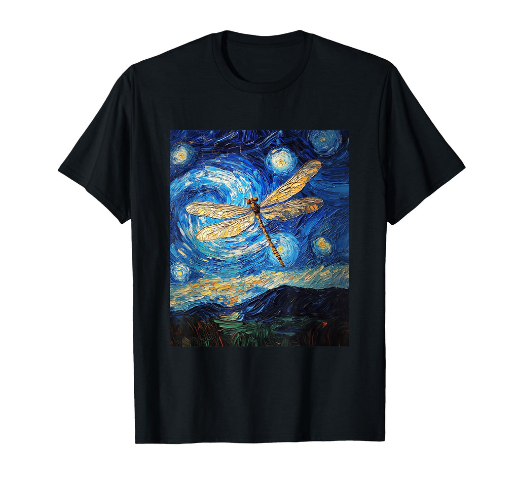 Dragonfly Insect Van Gogh Starry T-Shirt - Streetwear Style Men Women - T-Shirt, Sweatshirt, Hoodie