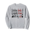 Stacking Books Sipping Brews Sweatshirt - Casual Everyday Wear for Adults - T-Shirt, Sweatshirt, Hoodie