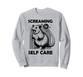 Screaming Is Self Care Funny Raccoon Sweatshirt - Graphic Print for Adults - T-Shirt, Sweatshirt, Hoodie