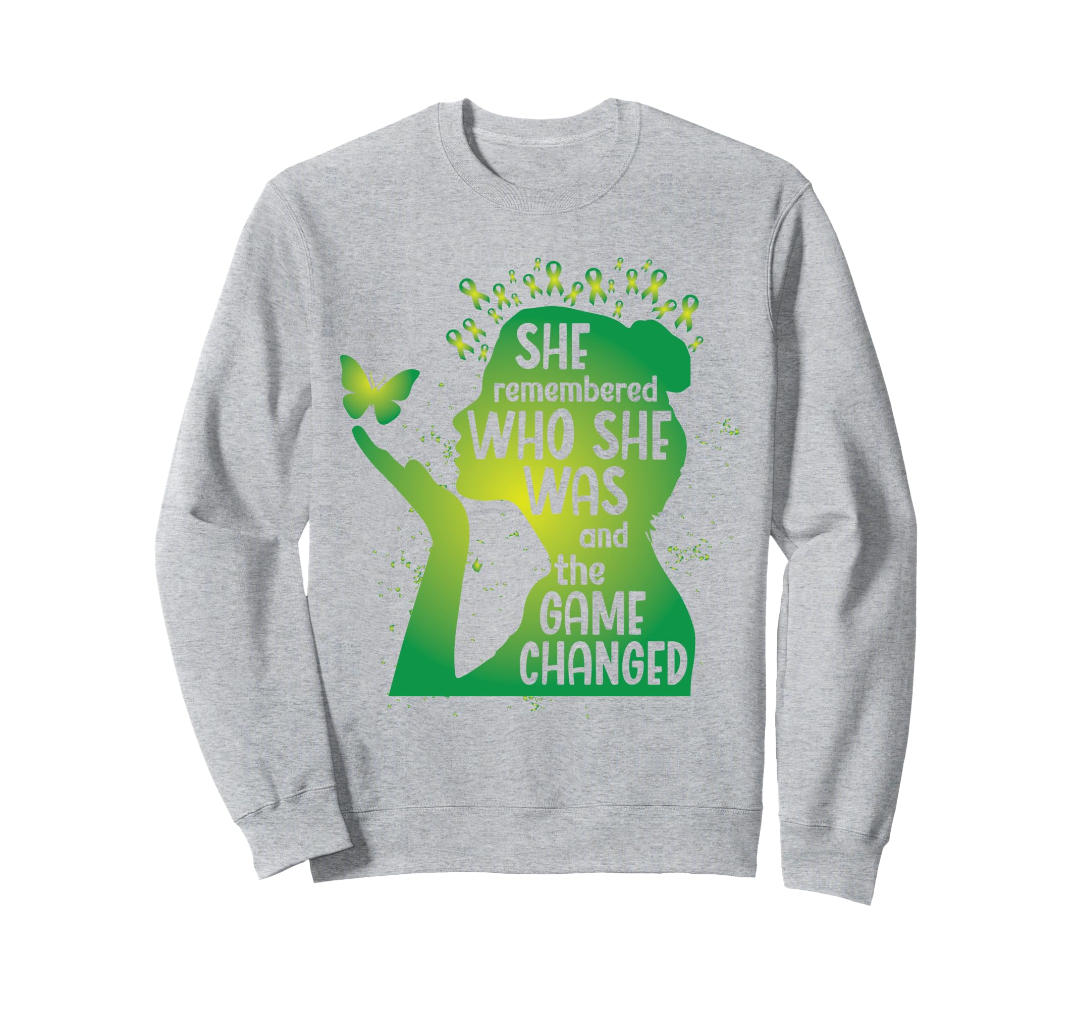 Green Awareness Ribbon Butterfly Sweatshirt - Graphic Print for Adults - T-Shirt, Sweatshirt, Hoodie
