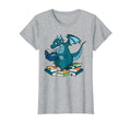 Whimsical Dragon Reading Books Nerd T-Shirt - Trendy Graphic Unisex - T-Shirt, Sweatshirt, Hoodie