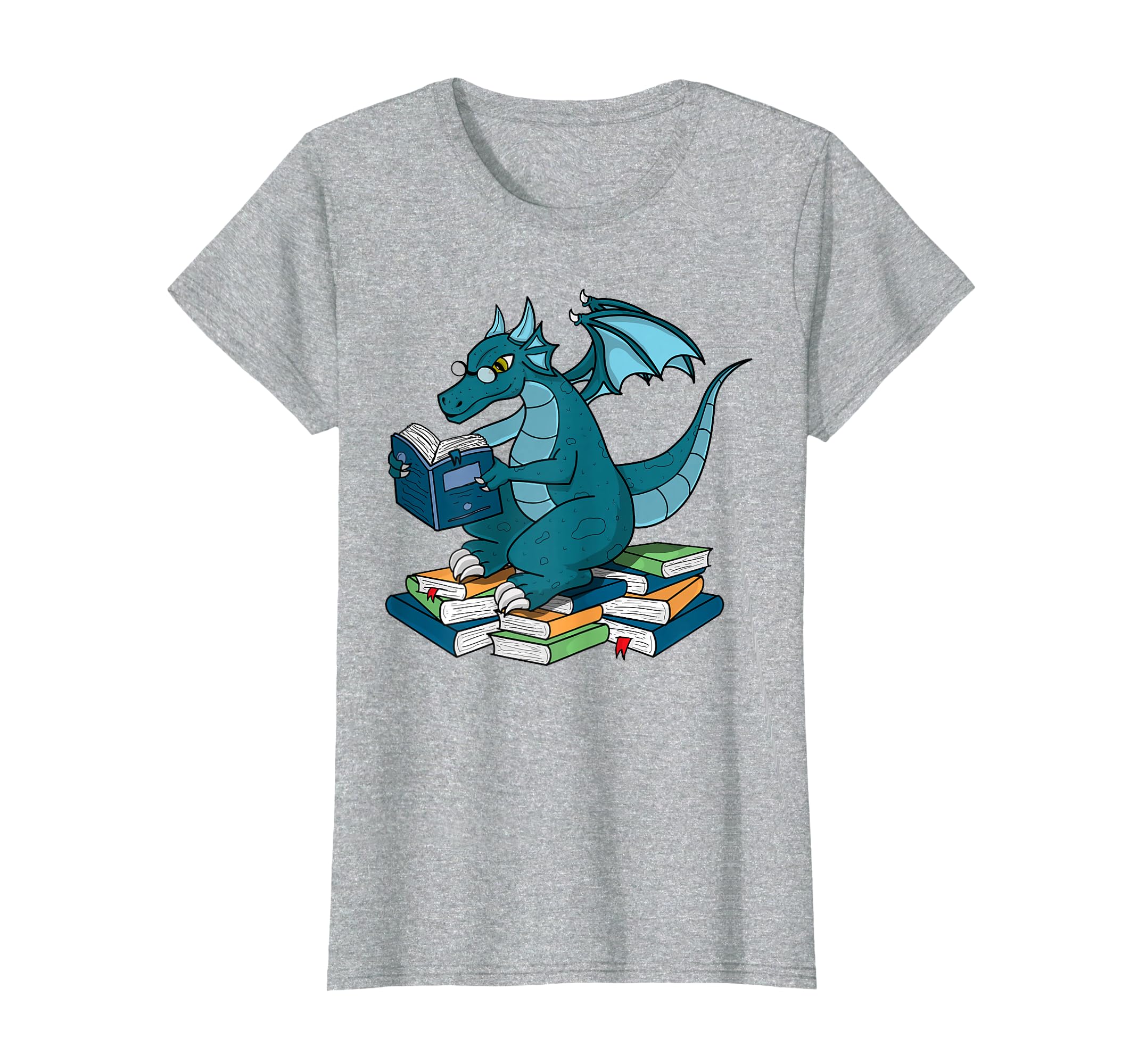 Whimsical Dragon Reading Books Nerd T-Shirt - Trendy Graphic Unisex - T-Shirt, Sweatshirt, Hoodie