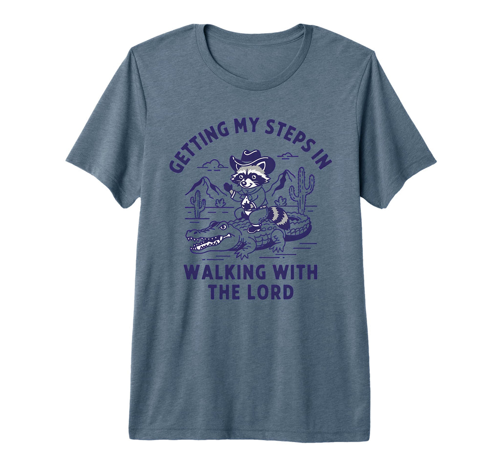 Getting My Steps Walking Lord Raccoon T-Shirt - Custom Art Print Men Women - T-Shirt, Sweatshirt, Hoodie