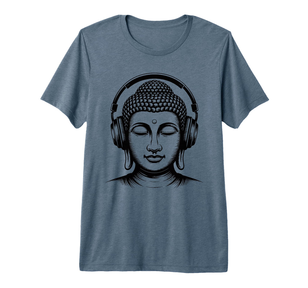 Buddha Headphones Mindfulness Music T-Shirt - Casual Everyday Wear Unisex - T-Shirt, Sweatshirt, Hoodie