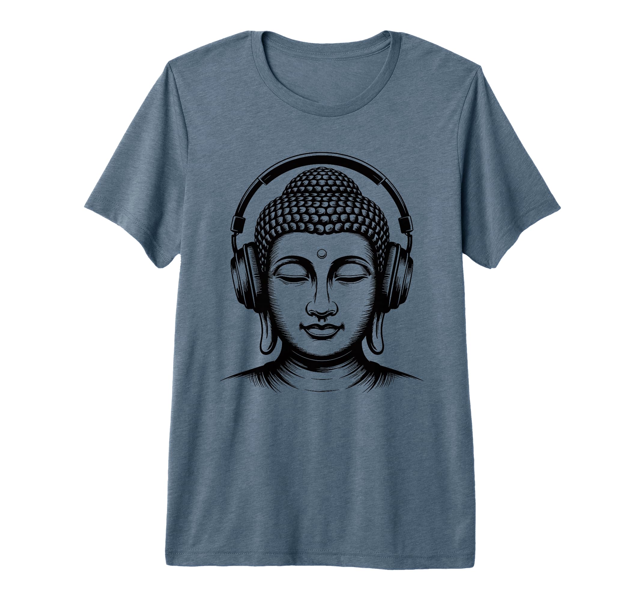 Buddha Headphones Mindfulness Music T-Shirt - Casual Everyday Wear Unisex - T-Shirt, Sweatshirt, Hoodie