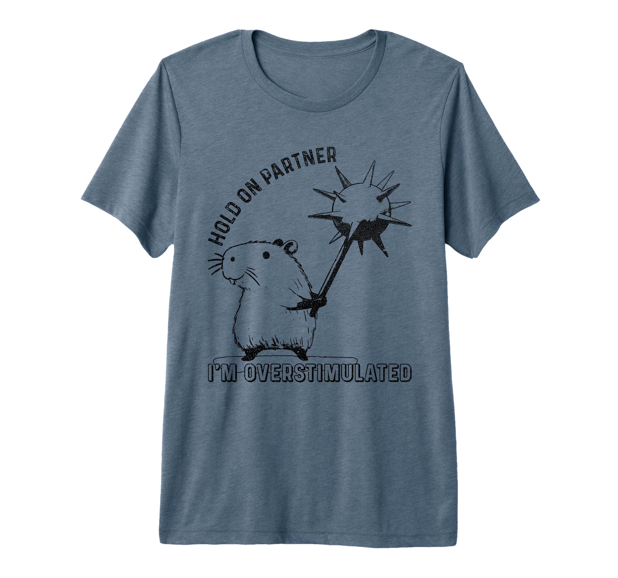 Hold Partner Im Overstimulated T-Shirt - Aesthetic Graphic for Adults - T-Shirt, Sweatshirt, Hoodie