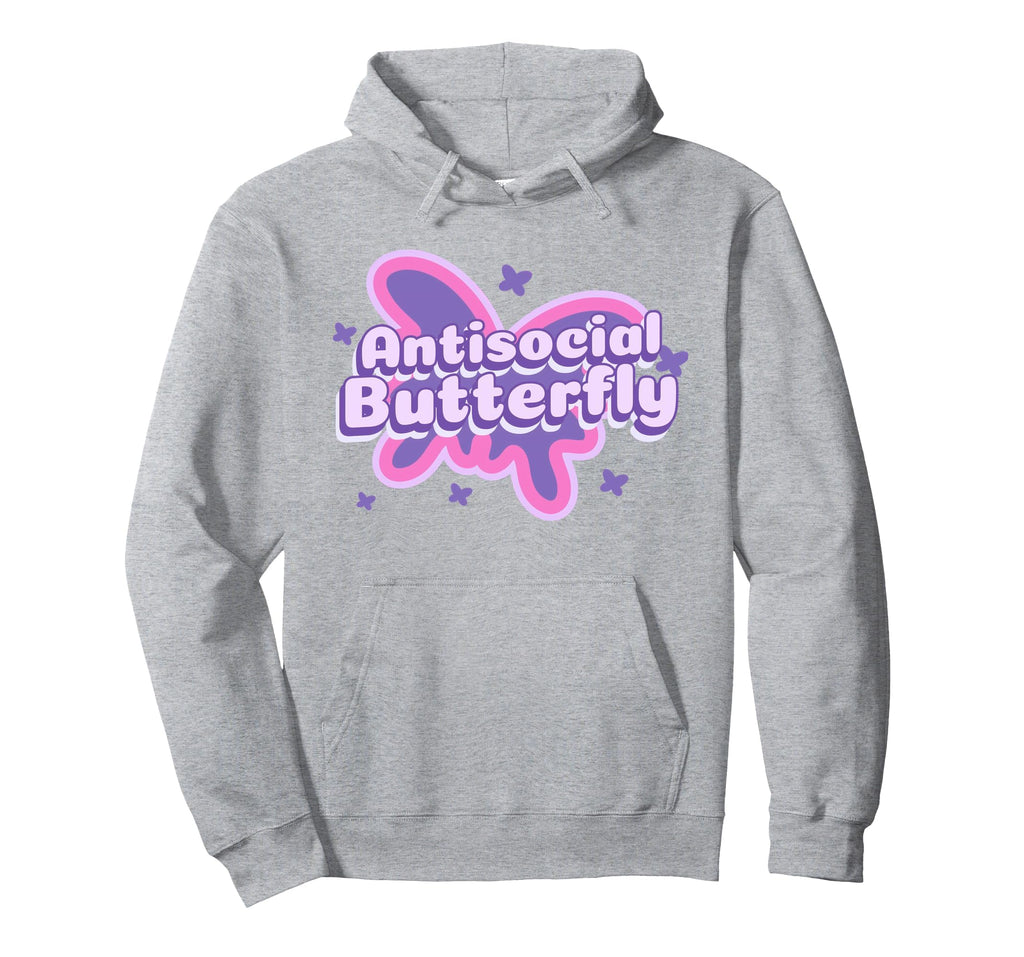 Antisocial Butterfly Funny Social Hoodie - Streetwear Style Men Women - T-Shirt, Sweatshirt, Hoodie