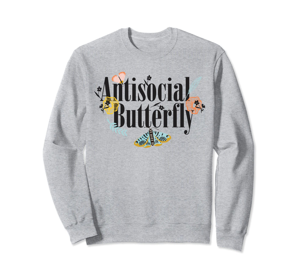 Insect Antisocial Butterfly Sweatshirt - Custom Art Print for Adults - T-Shirt, Sweatshirt, Hoodie